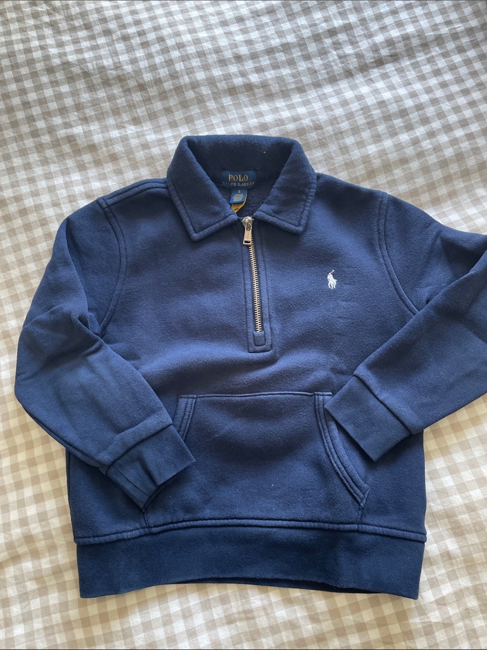 Polo by Ralph Lauren Navy Half-Zip sweatshirt polo. Size 5T